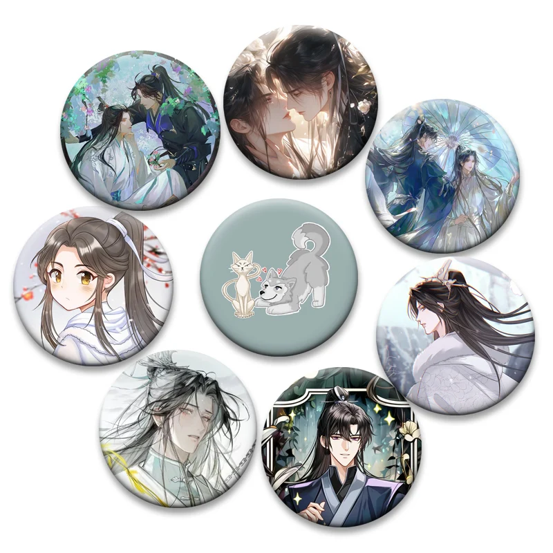 The Husky and His White Cat Shizun Erha He Ta De Bai Mao Shizun Brooches Chu Wanning Mo Ran Cartoon Badge Mo Weiyu Comic Pins