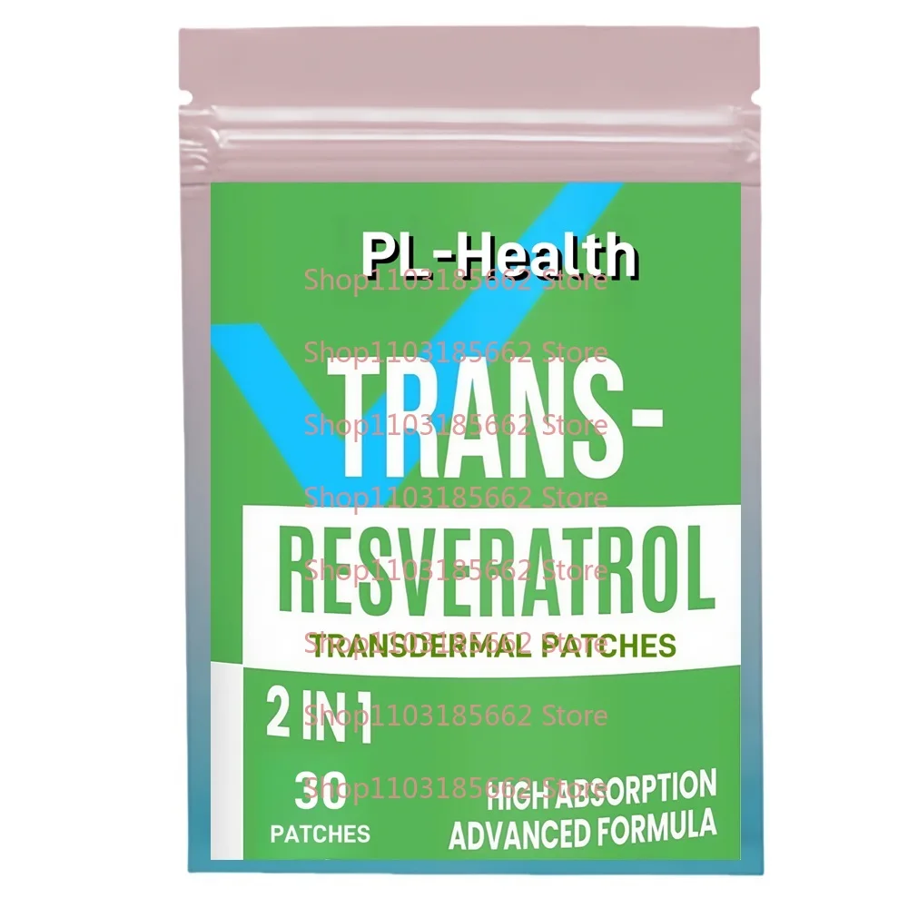 

30-пластыри Trans-Resveratrol Transdermal Patches для повышения NAD+, поддержки иммунитета и энергии, борьбы со старением, кожи и общего здоровья