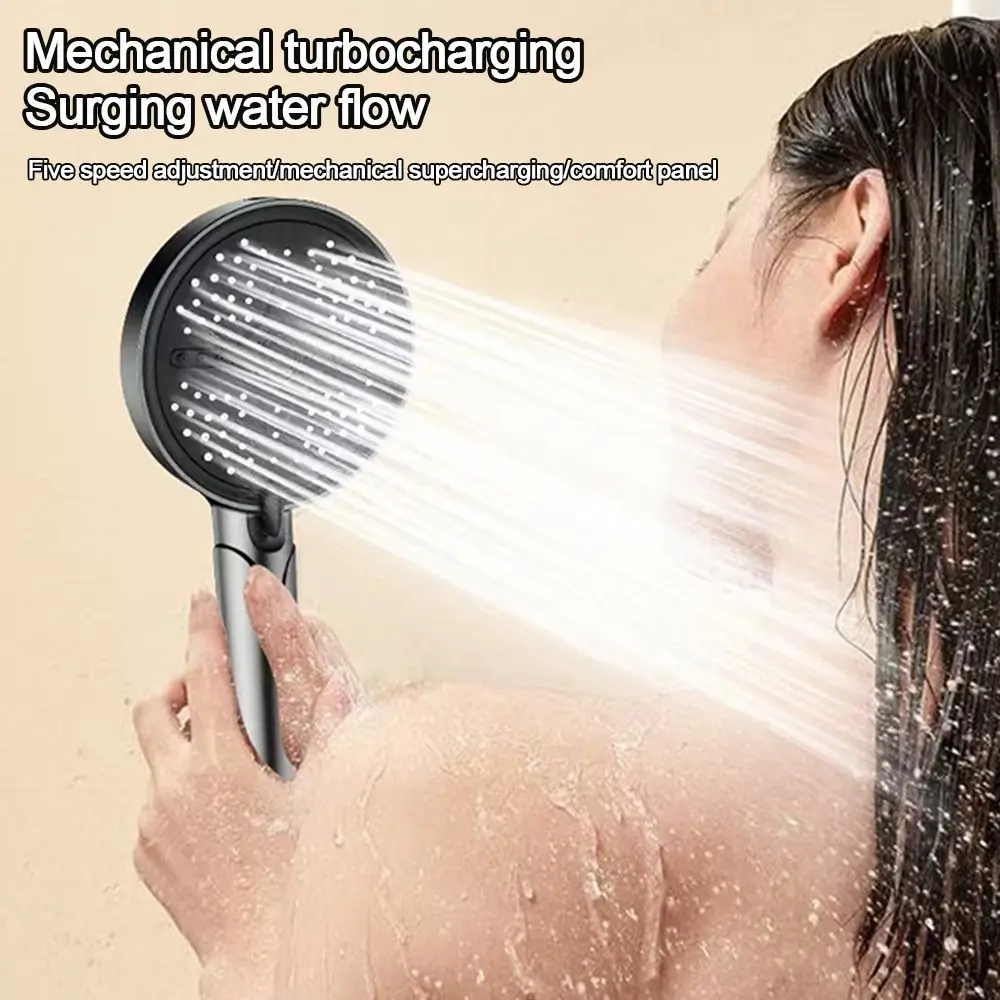 

5 Modes Adjustable Shower Head High Pressure 13cm Large Panel Shower Sprayer Handheld Multi-function Water-saving Sprinkler