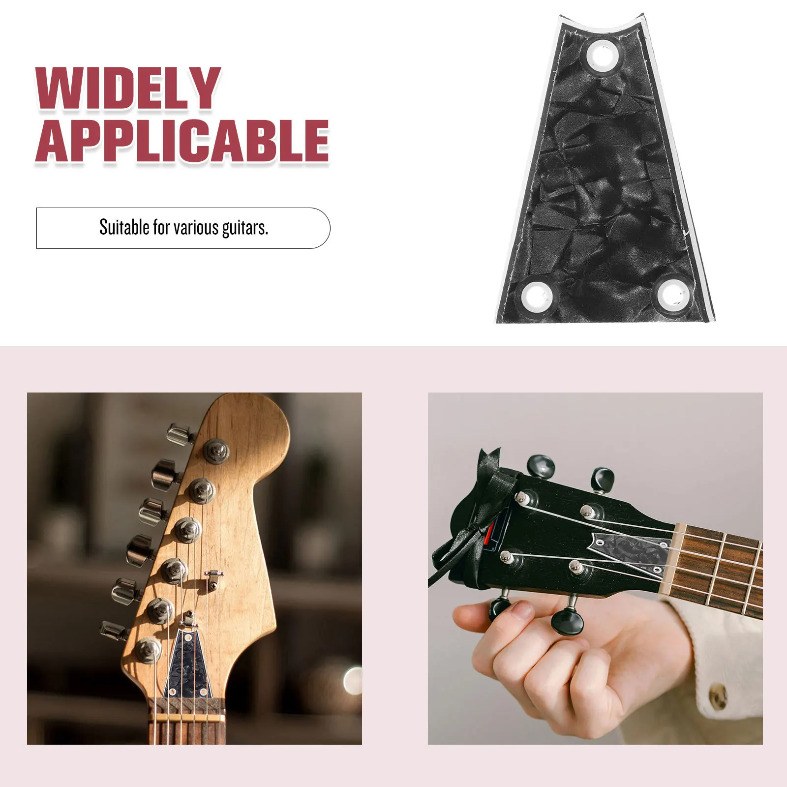 

Electric Guitar Truss Rod Cover 3 Ply Triangle Detachable Black Plastic Guitar Hardware Accessories Durable Protection Stylish