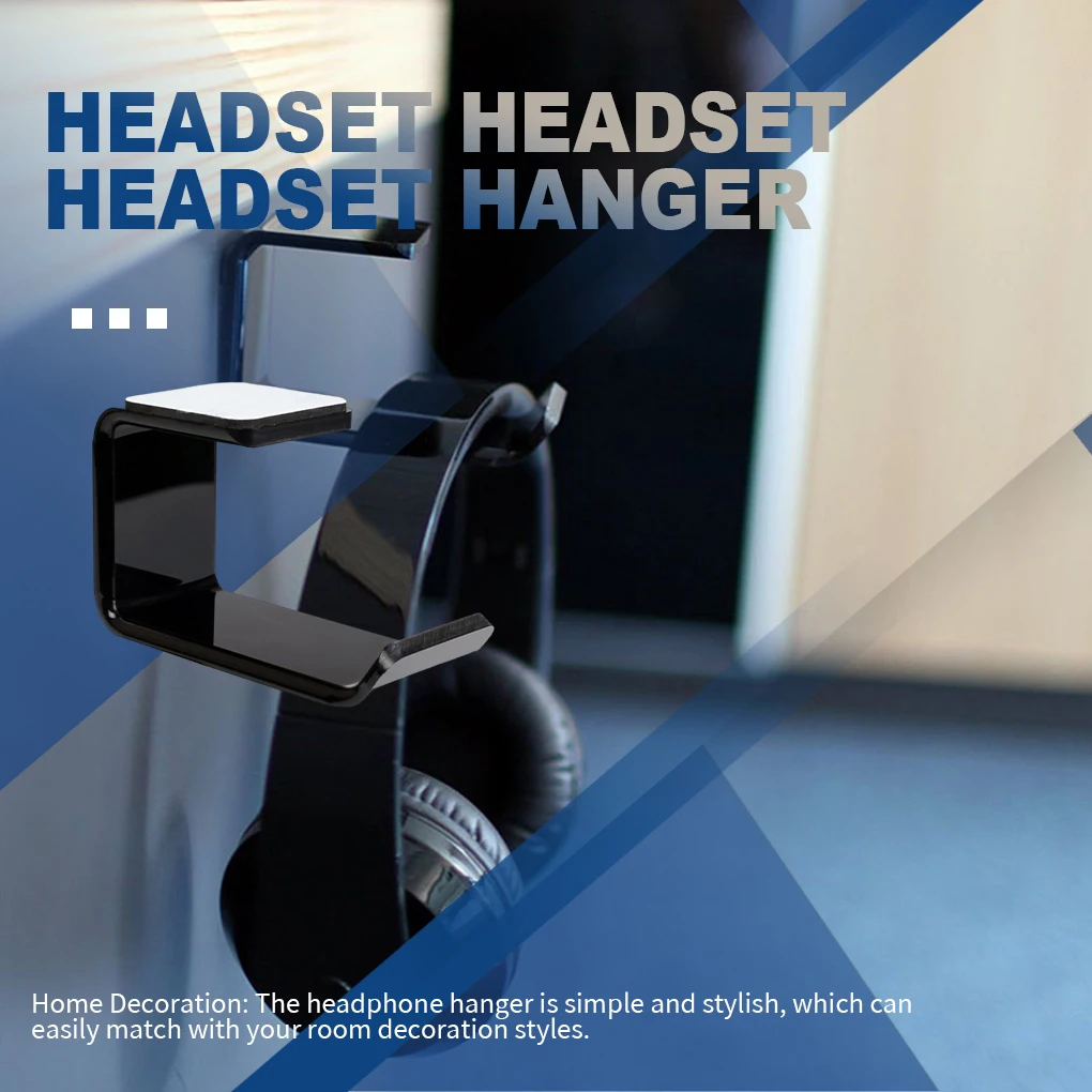 

Acrylic Headphone Hanger Desk-mounted Safe Smooth Headset Holder House Hotel Earphone Display Support Accessories