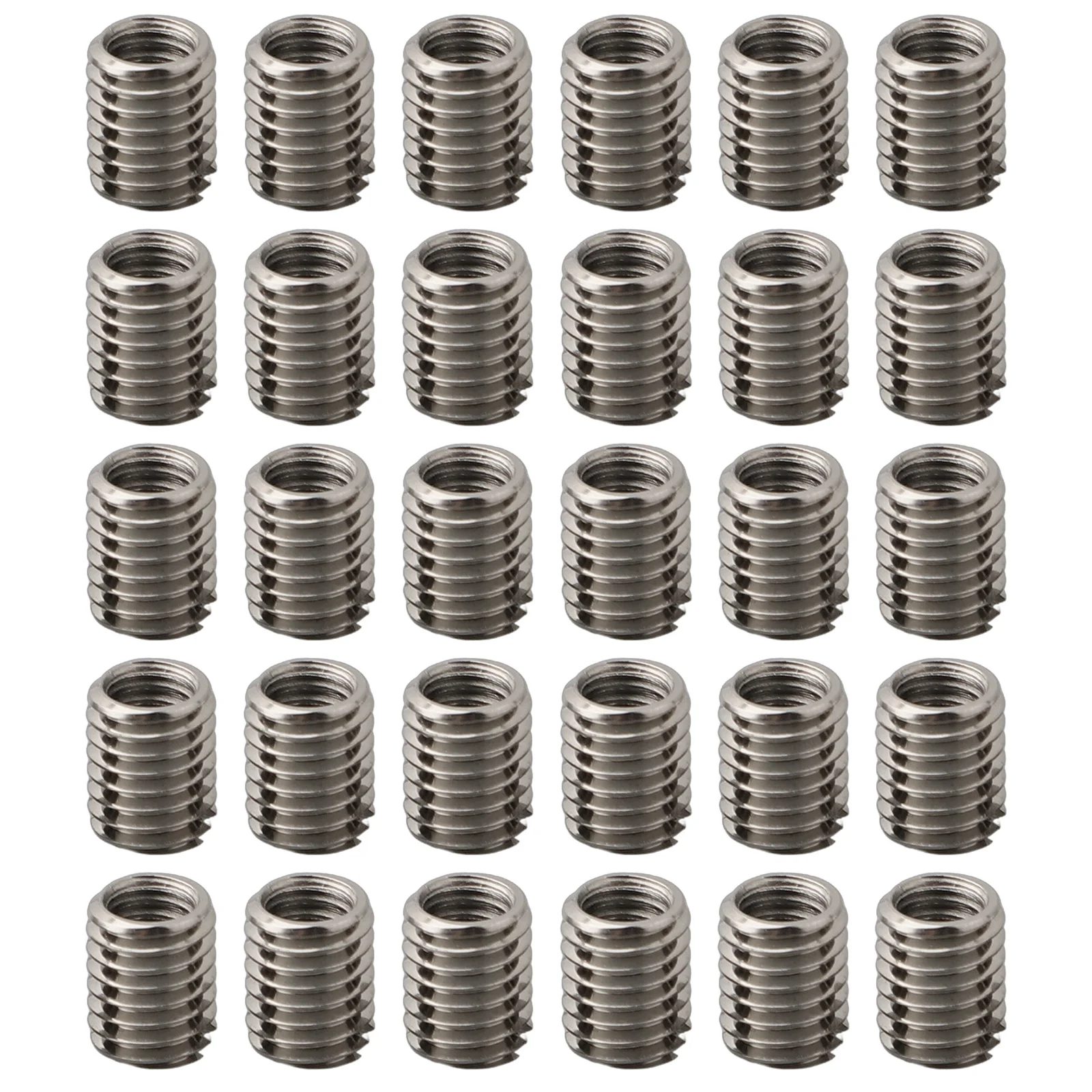 30pcs Reducer Bushing Threaded Inserts Inner M6X1.0 Outer M8X1.25 Length 10MM Male Female Nut Stainless Steel Pipe