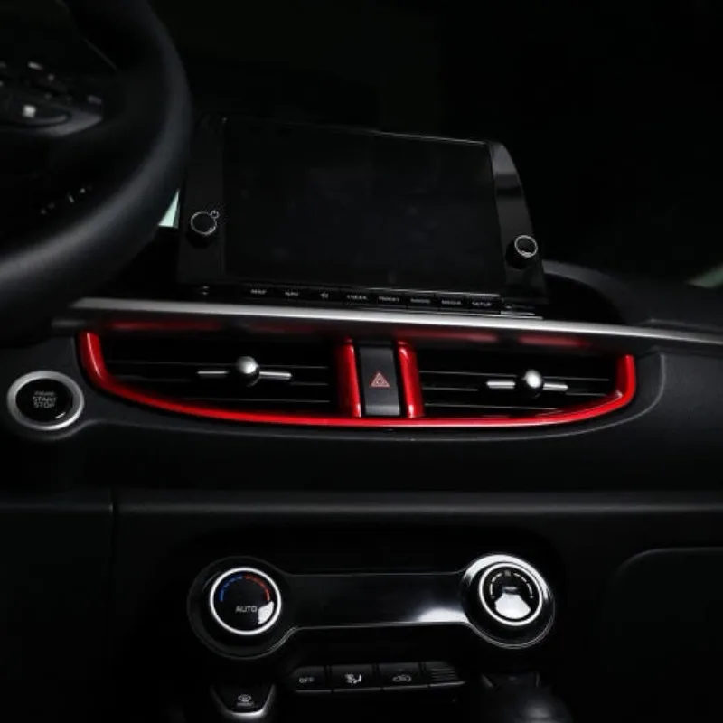 For Kia Morning / Picanto 2018-2025 Center Console Air Vent Outlet Carbon Fiber Pattern Interior Trim