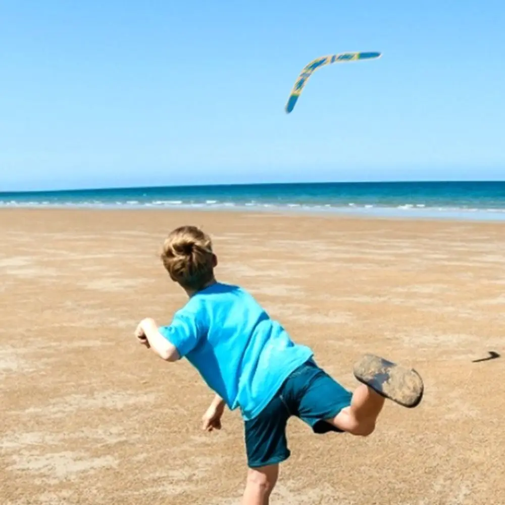 Creative Wood Classic Boomerangs Orange Green Blue Saucer V Shaped Boomerang Flying Disc Throw Catch Outdoor Game