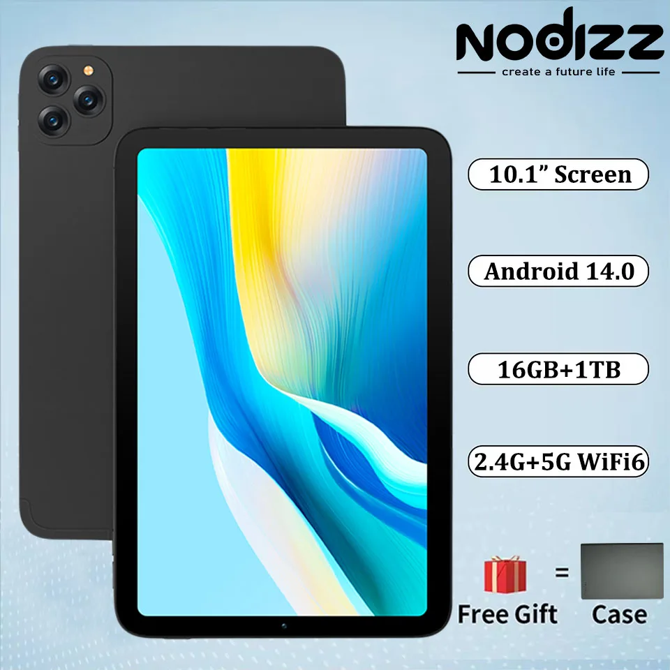 

Nodizz NPad16 10.1 inch Tablet PC 1280*800 HD Display 16GB+1TB Android 14.0 T606 Octa-Cores 8000mAh Dual Camera 5G WIFI6 Tablets
