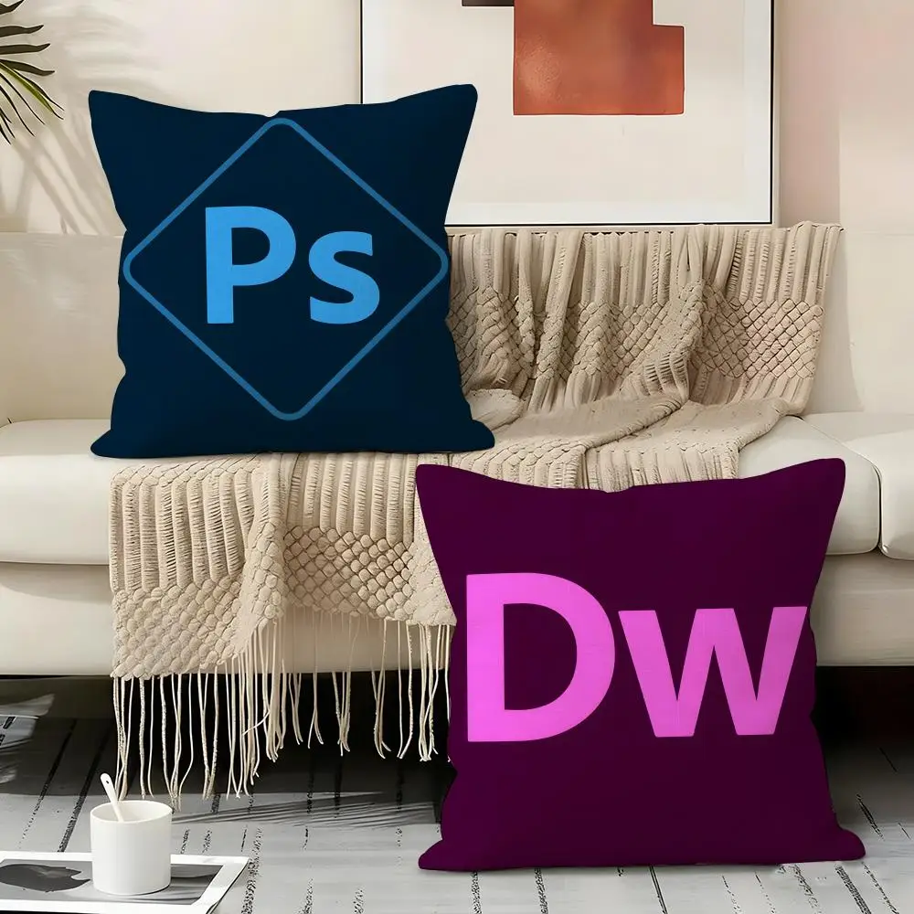 Painting Software Pillow Case Linen Pillow Covers Cover For Couch Living Room Bench Patio Floor Linen Home Decor