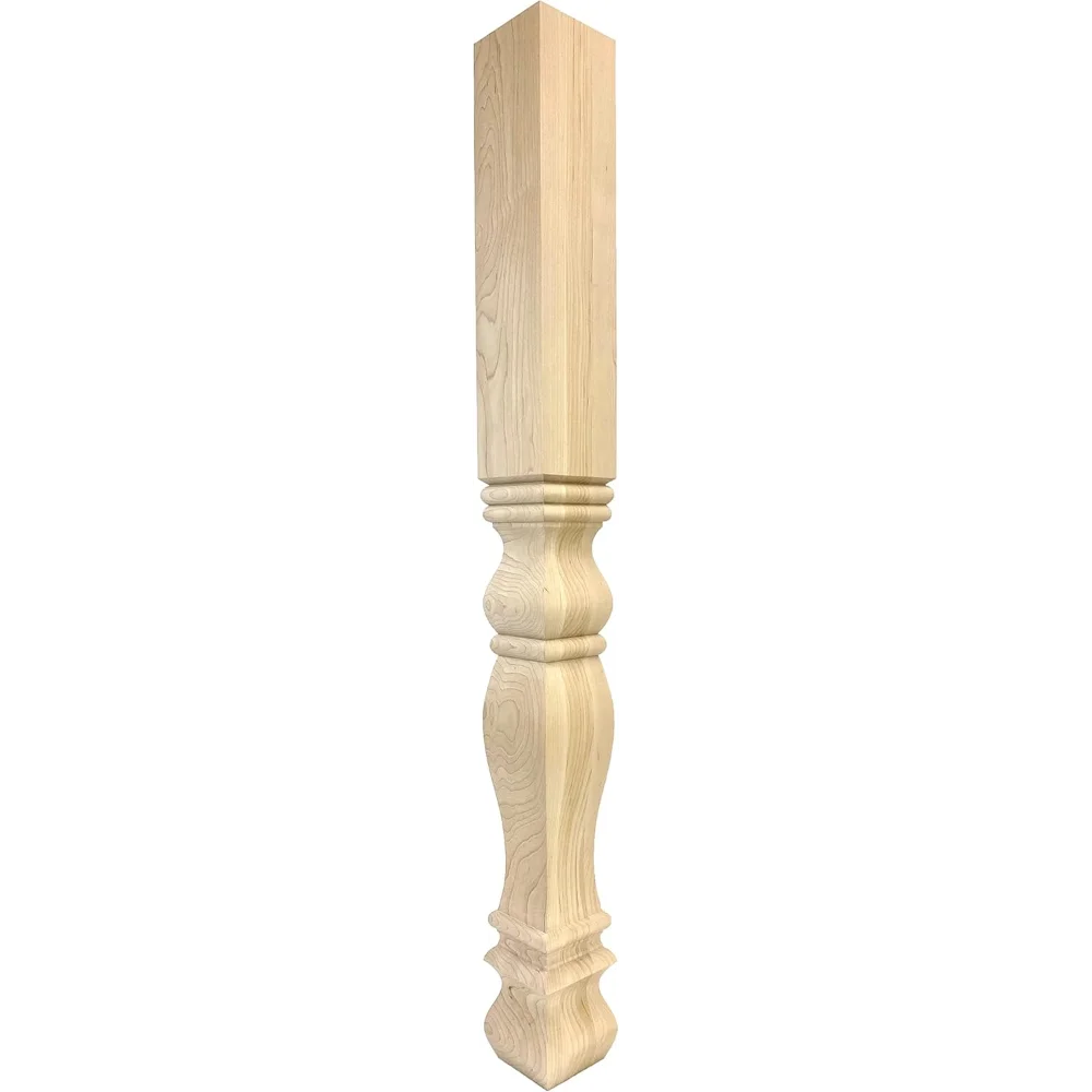

Leg - 34 1/2" Tall x 3 1/2" Wide - Unfinished Wooden Leg for Kitchen Islands, Classic Home Decor