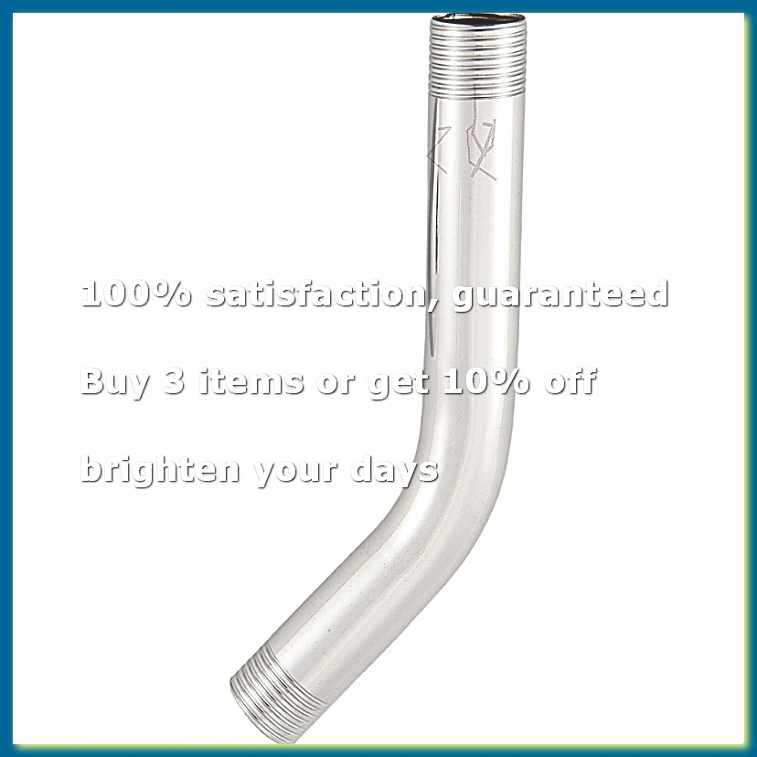G1/2 inch 15cm Wall Mounted Stainless Steel Shower Head Extension Angled Shower Arm Extra Pipe