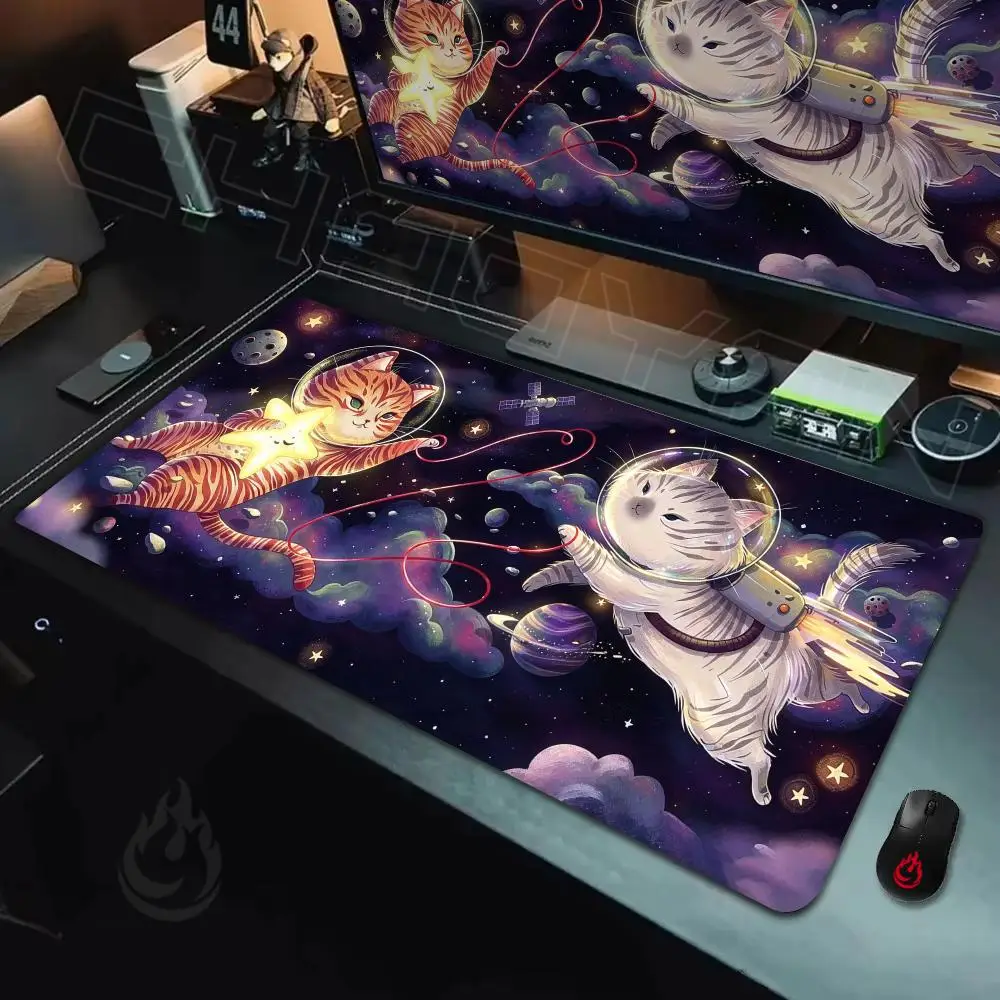 Giant Space Cats Mouse Pad Large Computer Office Game Table Mats Rubber Anti-slip XXL Mouse Mat HDP Long Desk Pads Mauspad