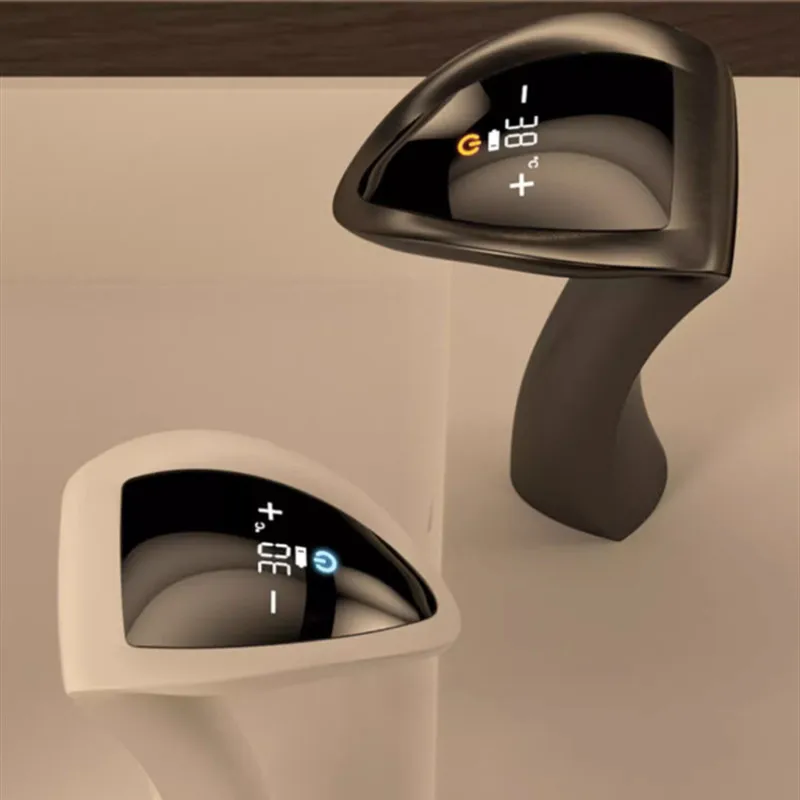 Imagem -05 - Intelligent Digital Display Sensor Bacia Torneira Misturador de Água Quente e Fria Wall Mounted Banheiro Latão Lavatório Vanity Faucet Novo