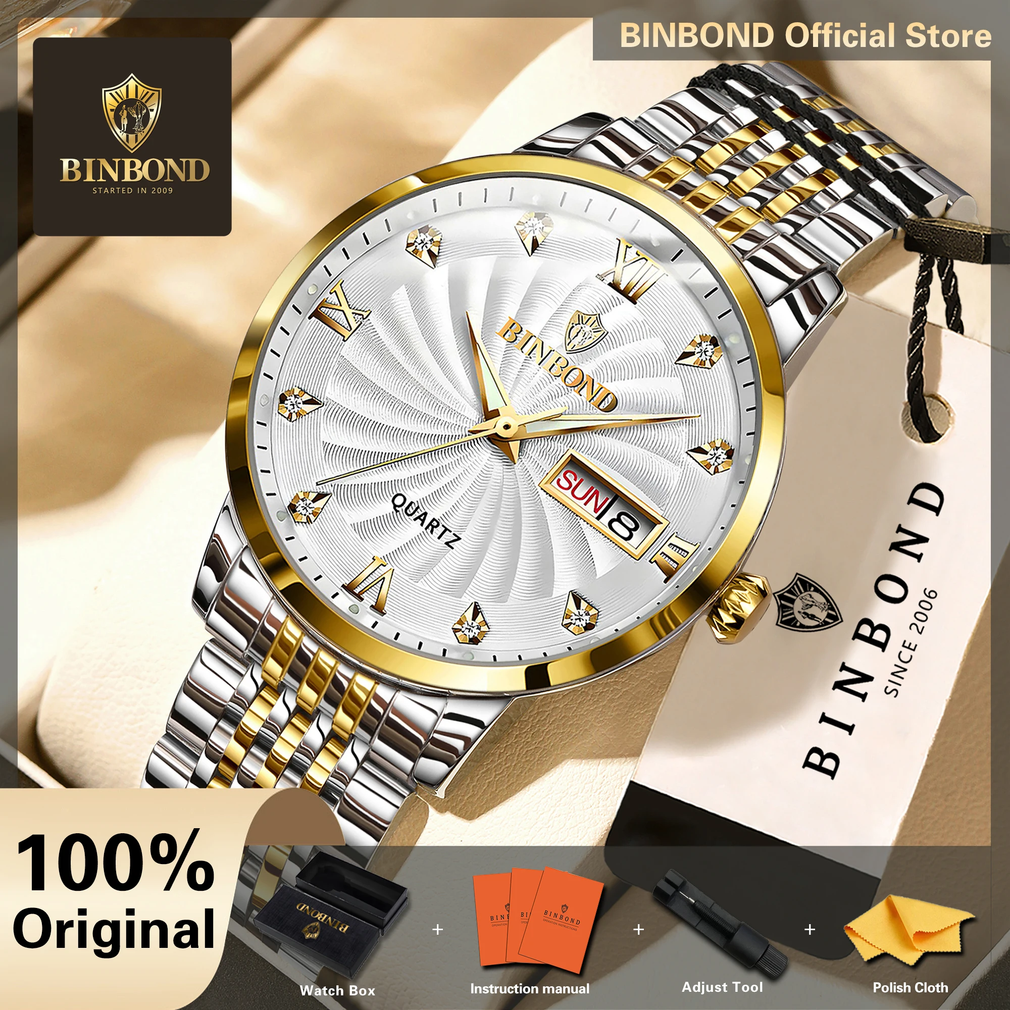 Smartwatch Luxury Watches For Men - Jam Tangan Quartz BINBOND Untuk Pria,