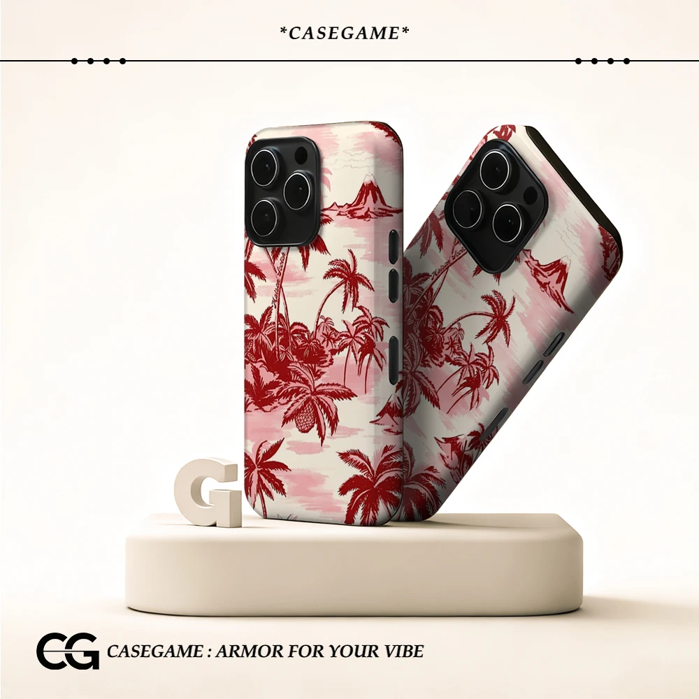 حافظة هاتف Pink Palms Phone17 يجب اقتناؤها لهاتف آيفون 17 16 15 14 13 12 Pro Max Plus غطاء خلفي مزدوج الطبقة #2