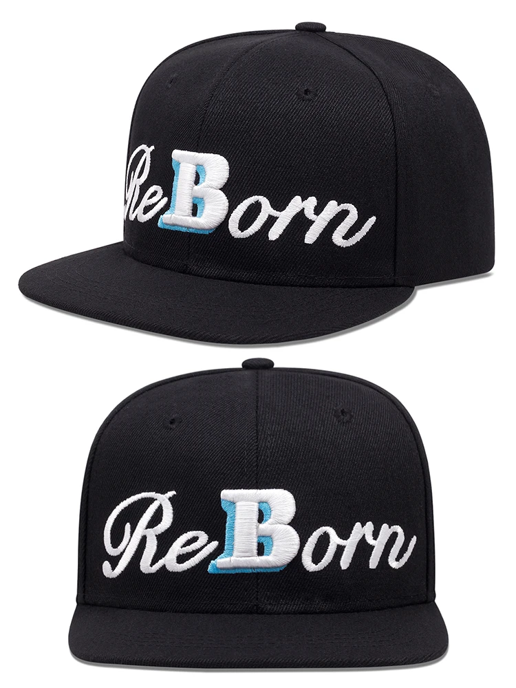 Minimalist Style Reborn Letter Embroidery Unisex Women's Versatile Hip-Hop Hat Outdoor Sports Handsome Baseball Cap