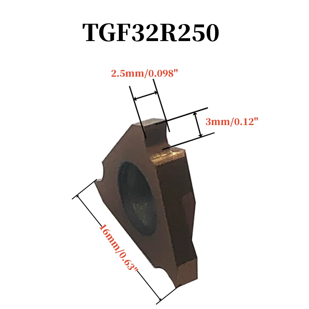 10pcs TGF32R250 Carbide Grooving Inserts Shallow Grooving Cut-Off Parting Tools for Steel Repalement inserts for Indexable Me