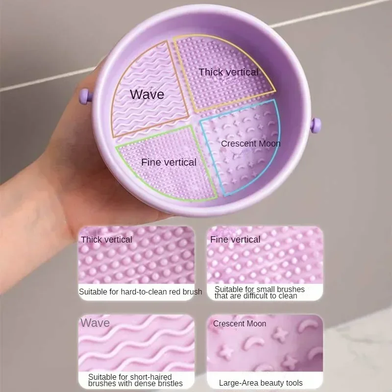 1PCS Silicone Washing Bowl Makeup Brush Cleaning Box Make-up Egg Drying Tool Set Powder Puff Washer Sponge Storage Artifact