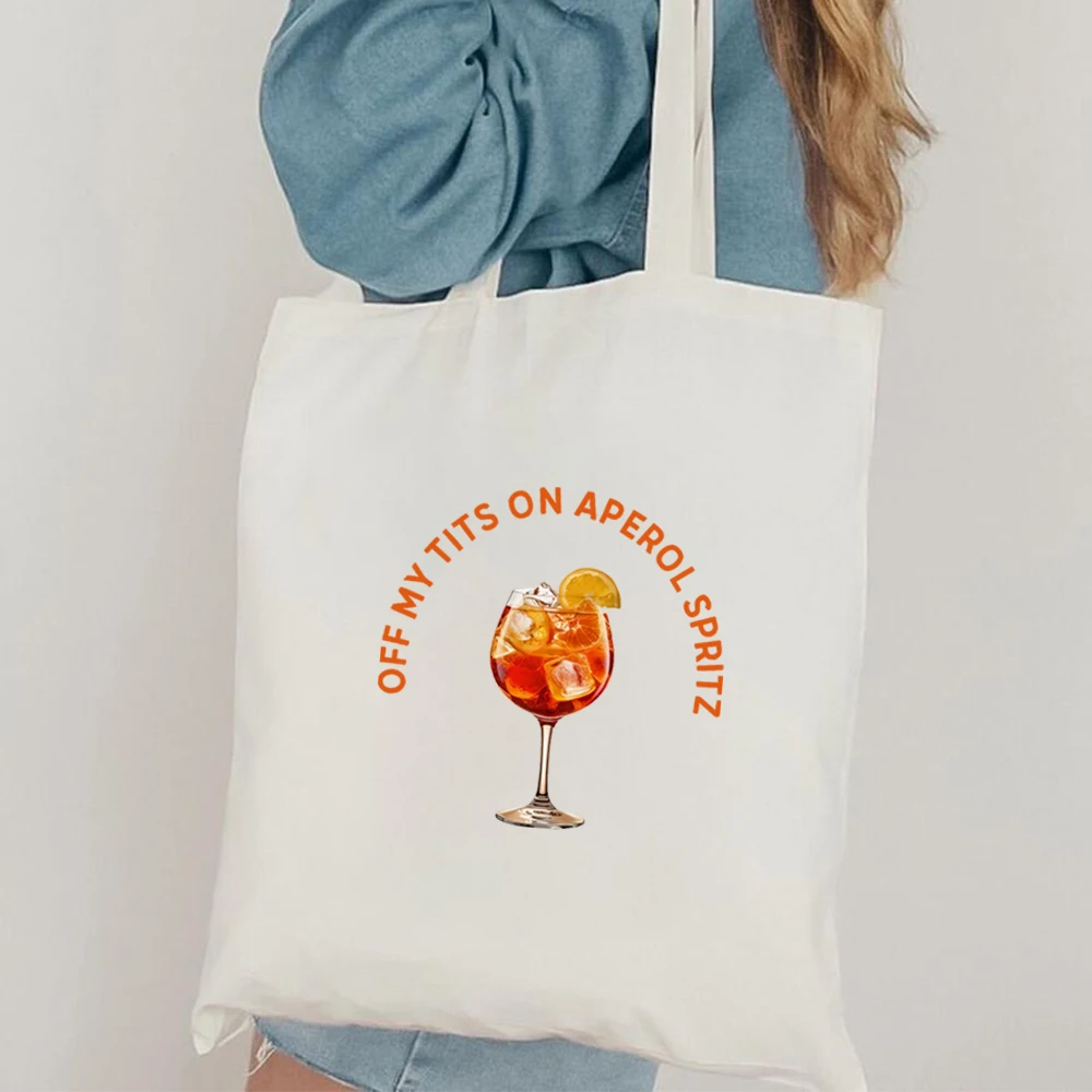 حقيبة كتف الكوكتيل للنساء ، حقائب حمل من القماش ، من ثديي على Aperol Spritz ، مرح ، هدية حب لهواة الحب #6