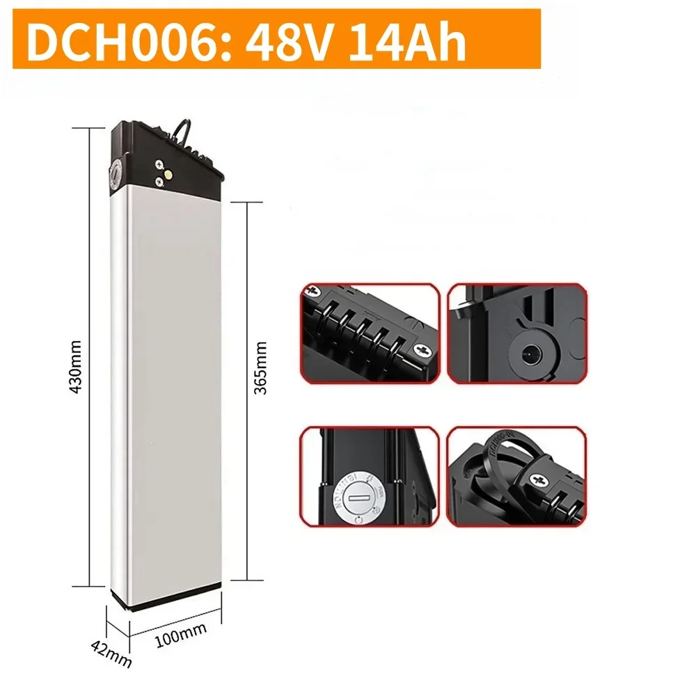 48V 17Ah 15Ah 12.8Ah 10.4Ah 36V 10Ah 12Ah 15Ah 52V 12.5Ah 15Ah 17Ah DCH-003 DCH-006 DCH-009 350W~1000W Motorbatterij