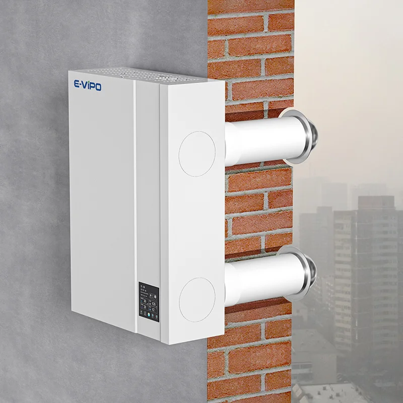 Contemporary Design Ductless ERV Ventilation HRV Smart Fresh Air System Intelligent Heat Recovery Rectangle Triple-Filter School