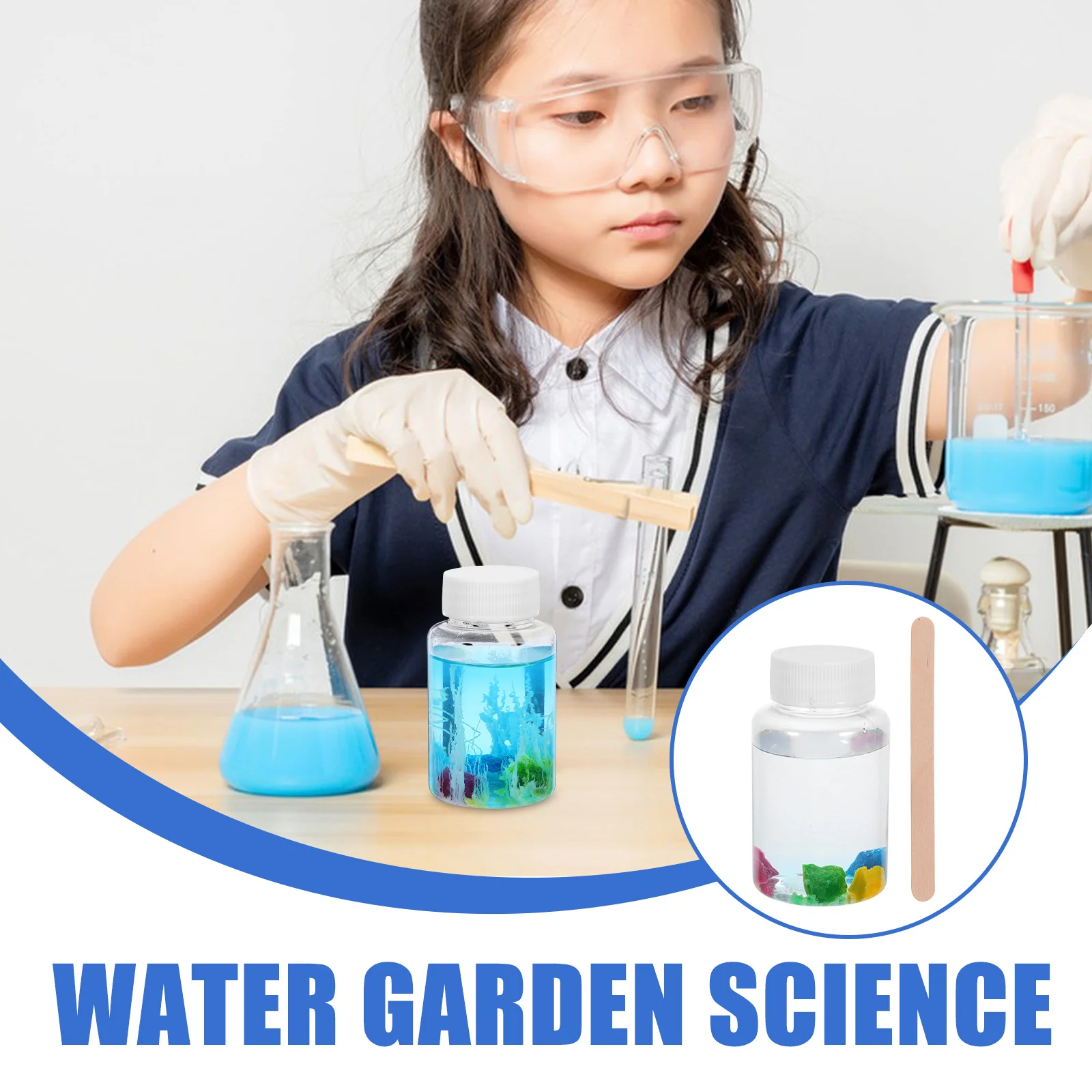 4Sets Stem Crystal Growing Kit Kids Colorful Stones Water Garden Science Experiment Set Educational DIY Creative Building