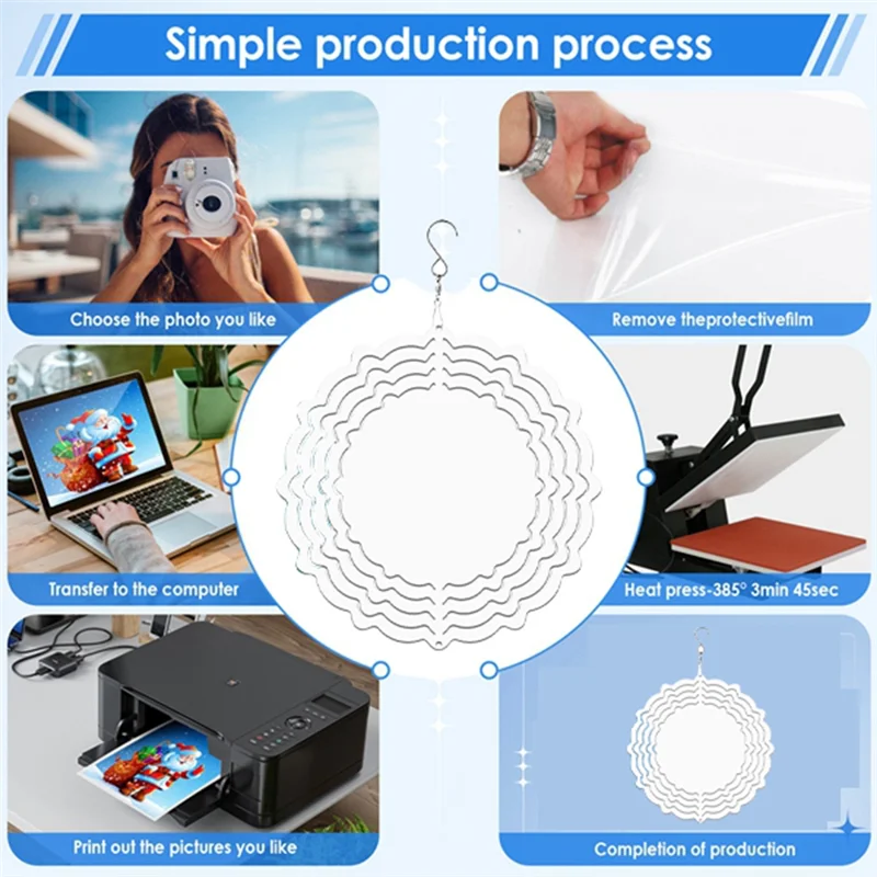 6 قطعة 8In التسامي الرياح سبينر الفراغات ، سبينر تعليق تقليم التسامي الرياح سبينر لساحات وحديقة مستديرة