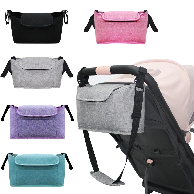 Stroller Bag Baby Diaper Mummy Bag Large Capacity Stroller Organizer Cup Holder Feeding Bottle Stroller Accessories Hanging Bag