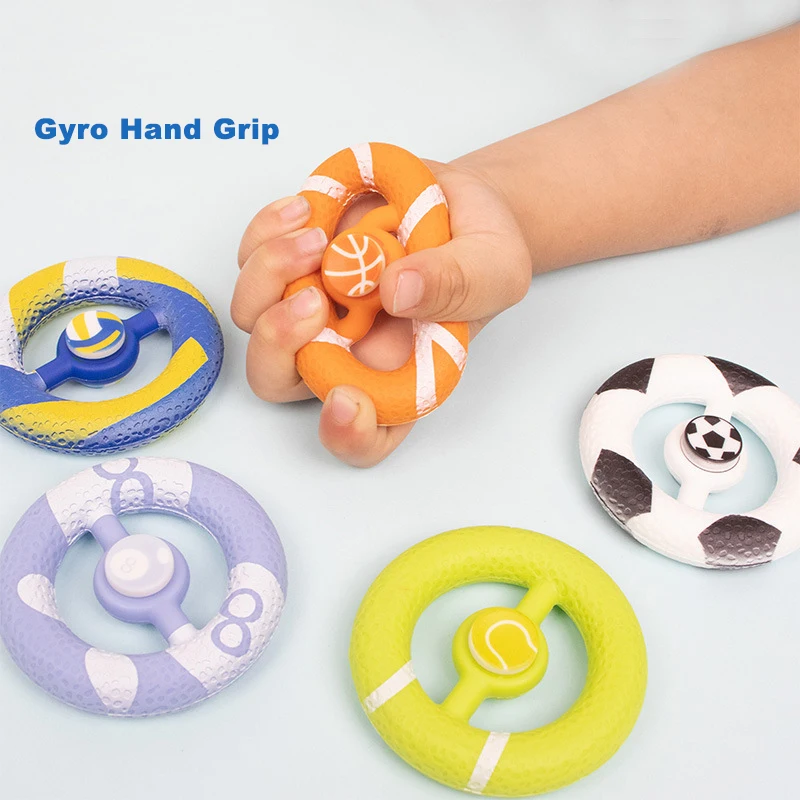 New Spherical Hand Grip Silicone Fingertip Gyro Hand Grip Office Decompress Portable Fingertip Gyro Muscle Workout Exercise Toys