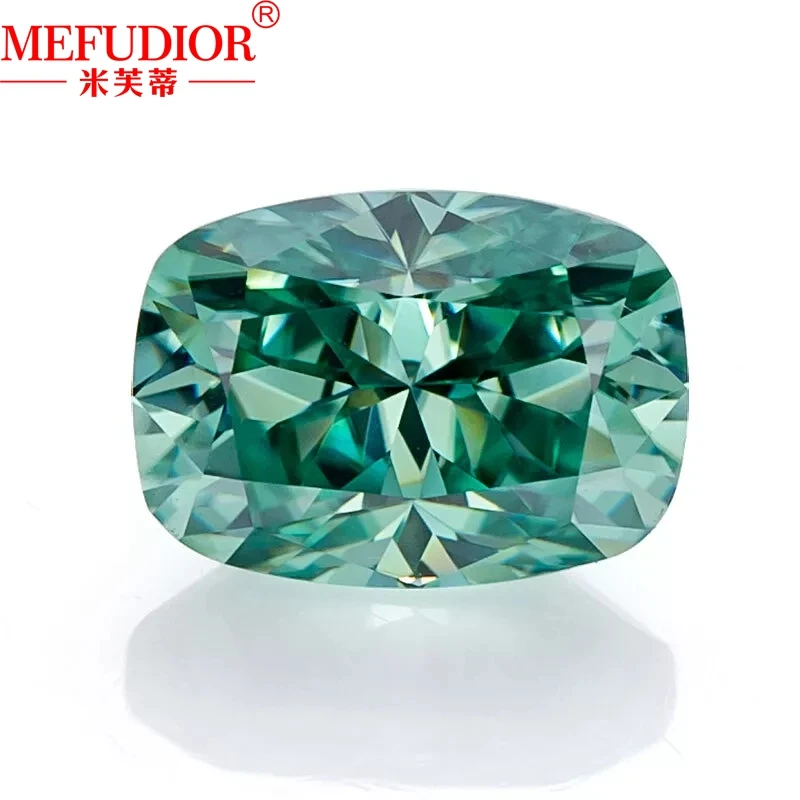 

Deep Green Color Loose Moissanite 1-10ct Cushion Brilliant Cut Diamond Gemstones With GRA Certified Stones for Jewelry Marking