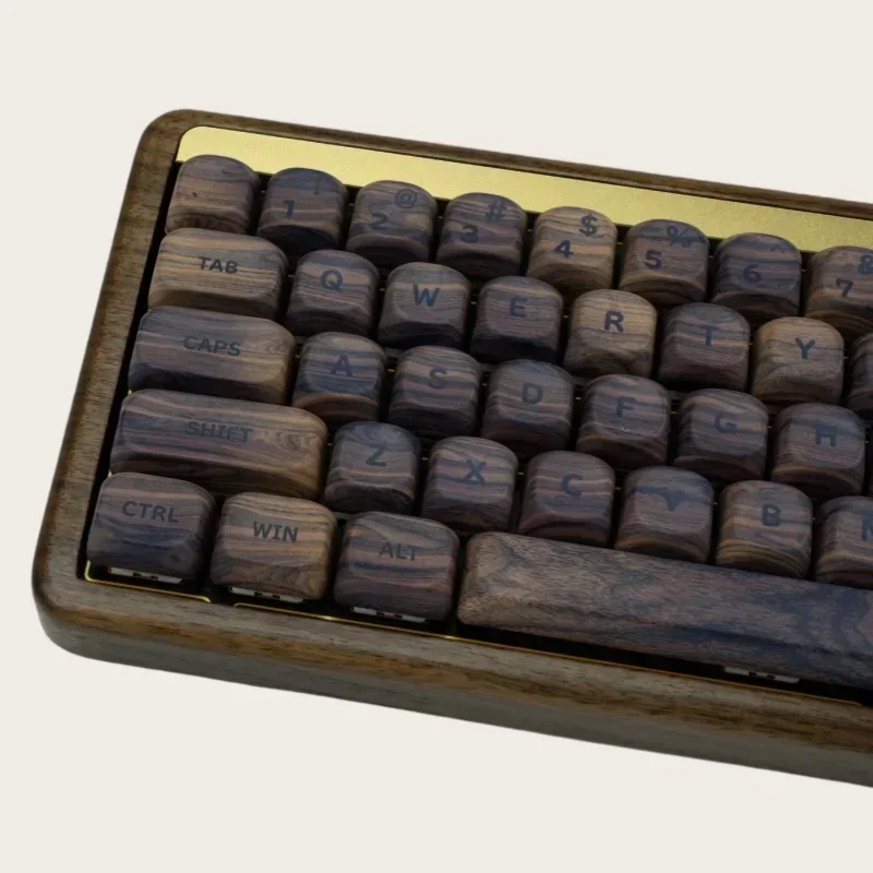 

Profile Dark Walnut Wood Theme Customs Dye Sub Keycaps for 61/87/104 Cherry MX Gaming Mechanical Keyboard 130 Keys