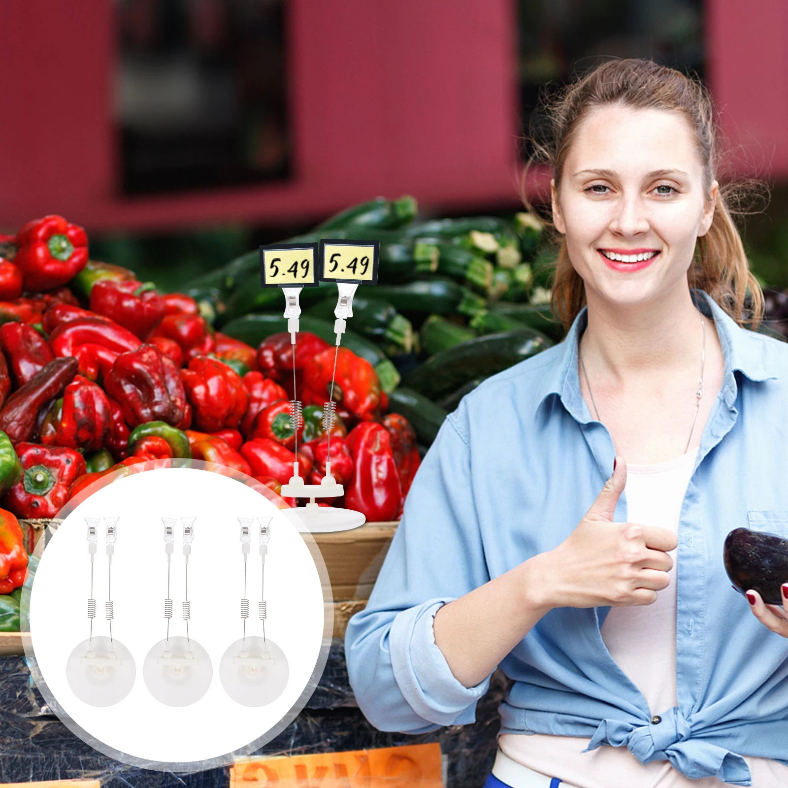 Spring Shake Card Clip Name Price Tag Holder Label Stand Display Practical Memorandum