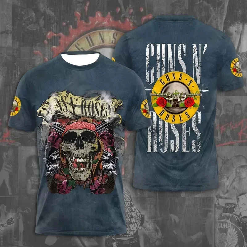 3D Print Guns N Roses Tour 2026 T Shirt Men Women Licensed Limited Edition Rock Band Tee Summer Casual Top Fashion 2026