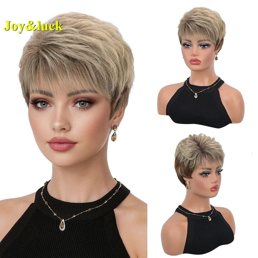 

High-quality synthetic brown wigs for women fashionable light and comfortable easy to wear and maintain suitable for daily wear