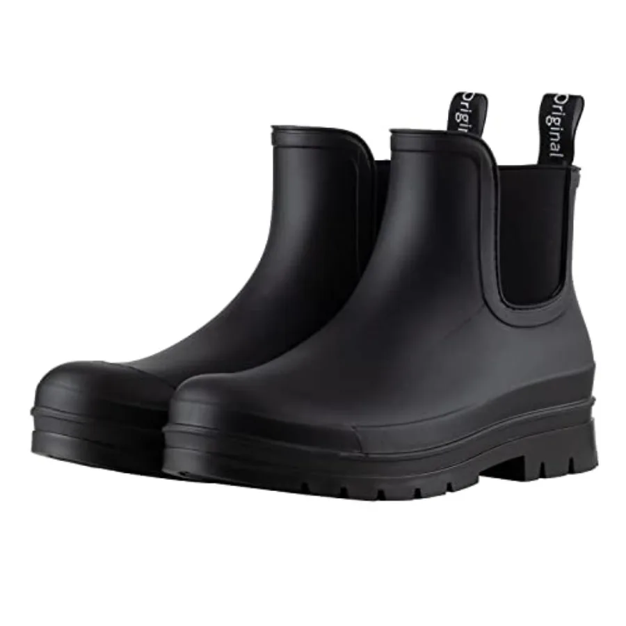 

Women's Fashion Waterproof Short Chelsea Rain Boots Durable Non Slip Ankle Rubber Boots Work Booties Lightweight Outdoor Garden