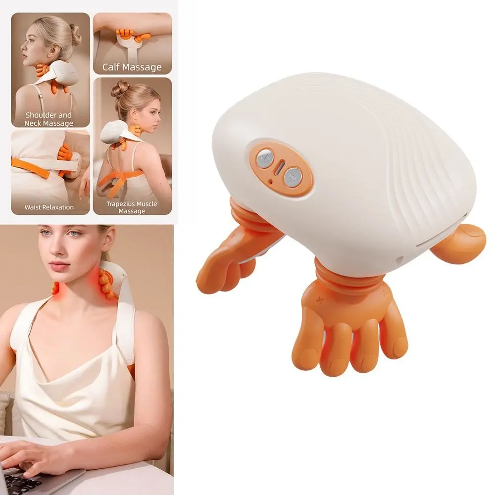 Portable Bionic Finger Neck Shoulder Massager Heated Massage Wireless Design Wireless Neck Cervical Rechargeable
