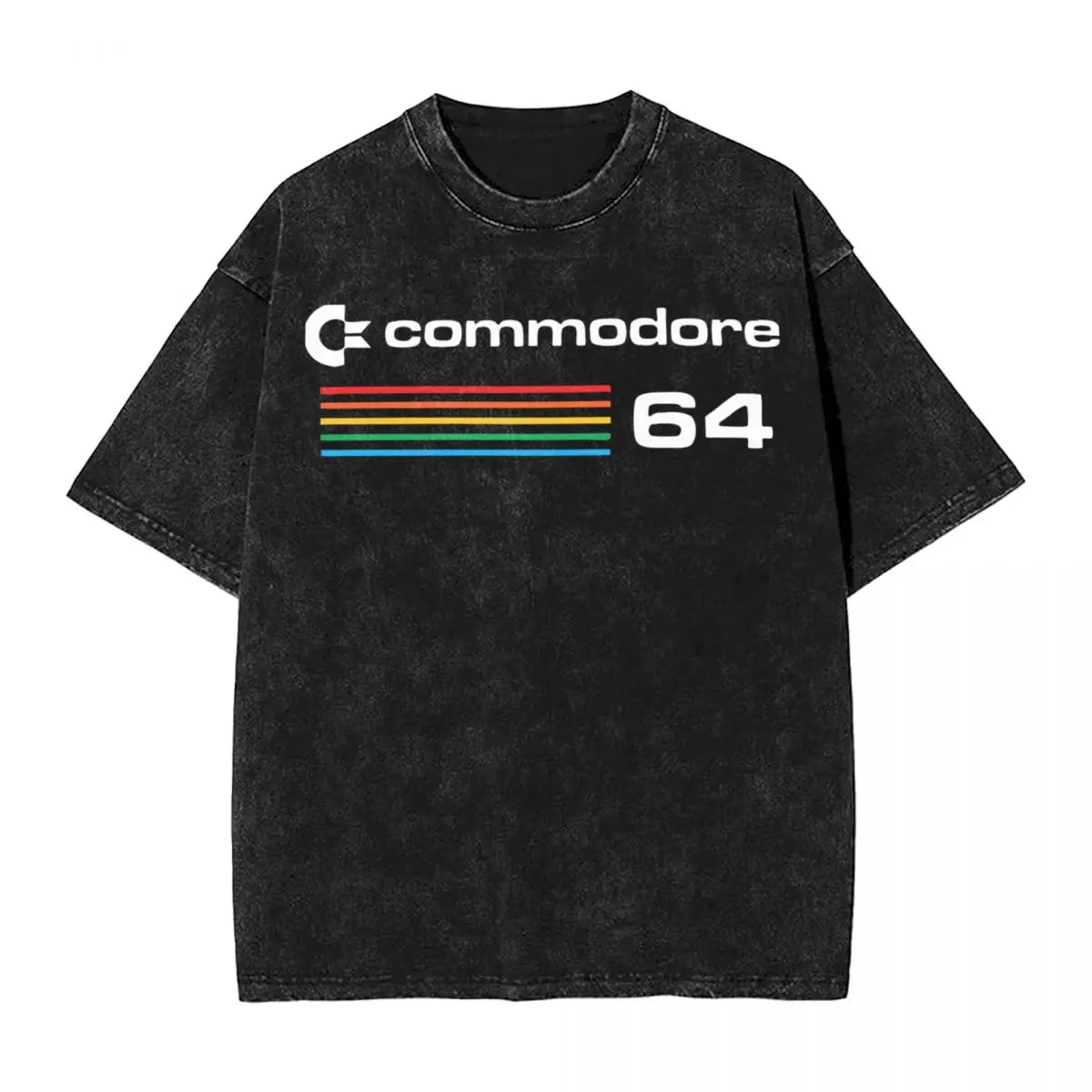 Washed T Shirts The Commodore 64 T-Shirts C64 Amiga Retro Computer Geek Nerd Streetwear 100% Cotton Tops Tee Shirt for Men Women