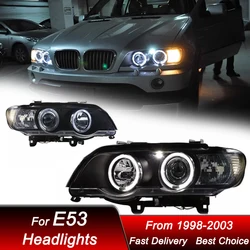 E-MARK Car Headlights For BMW X5 E53 98-03 DOT style LED Headlamp Assembly Upgrade High Configure Projector Lens Accessories Kit
