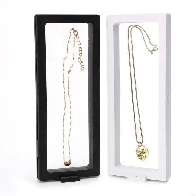 195C 3D Floating Display Case Stands Holder Suspension Storage for Pendant Necklace Bracelet Ring Coin Jewelry Pin Storage