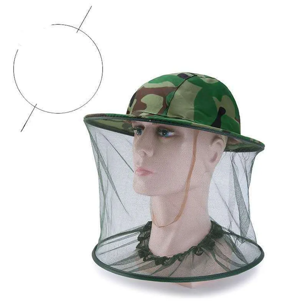 Hot Mosquito Prevention Gauze Hat Green Face Protection Cap Yellow 58cm Head Circumference Shawl Hat Fishing