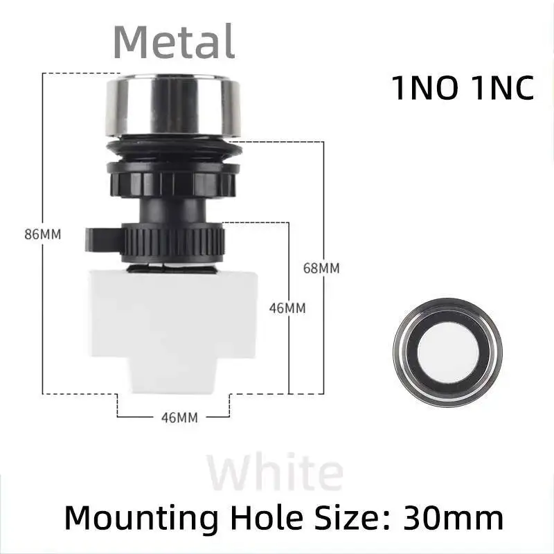Interruttore a pulsante di ripristino BA8030 a prova di esplosione Controllo anticorrosione con indicatore luminoso Plastica 30 mm Contatto argento
