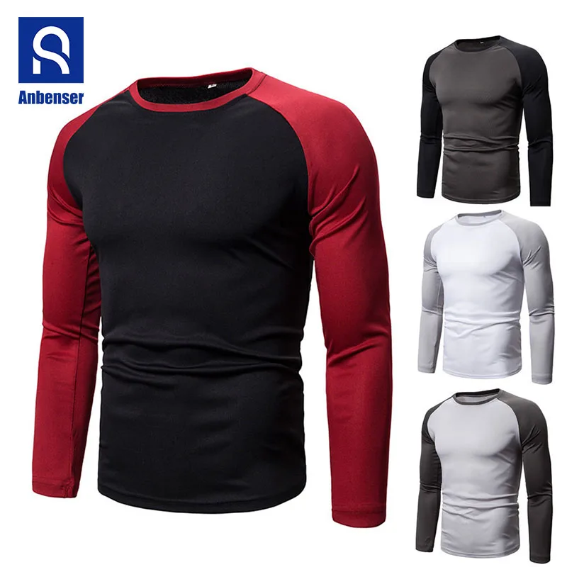 

Футболка с длинным рукавом для мужчин, однотонные весенние повседневные мужские футболки, мужские топы высокого качества, классическая одежда, мужские футболки Ropa Hombre