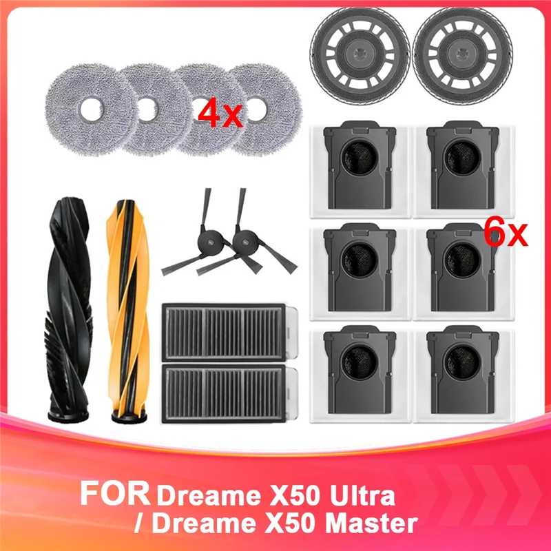 

For Dreame X50 Ultra Parts Main Side Brush Filter Mop Bag Vacuum Cleaner Parts Robot Vacuum Cleaner Accessories