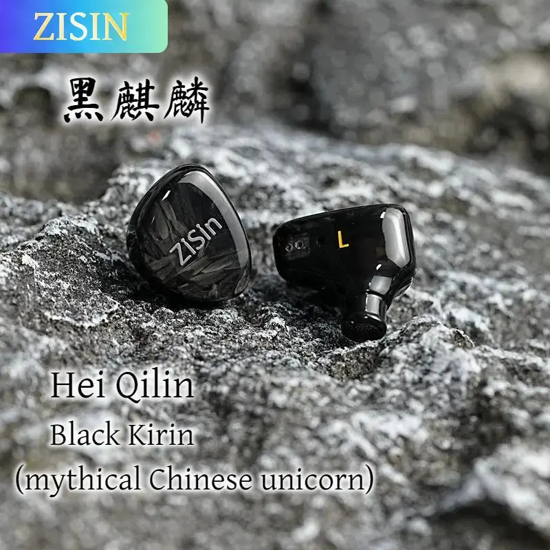 

ZiSin Black Kirin1DD HIFI In-Ear Monitor Headphone In-Ear Headphones Dynamic Driver IEM with 4.4mm 2Pin for Audiophile Musicians