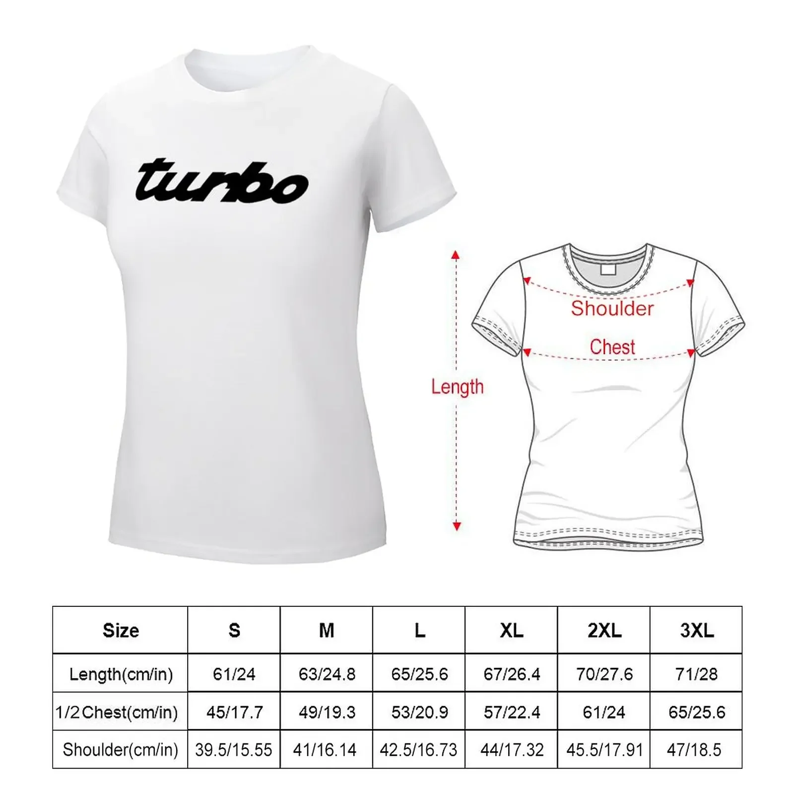 TURBO !!! T-shirt lady clothes funny black t-shirts for Women