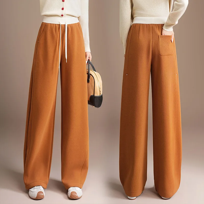 سروال Scimitar مبطن بالصوف برباط خصر مرن للنساء سروال كاجوال للتخسيس