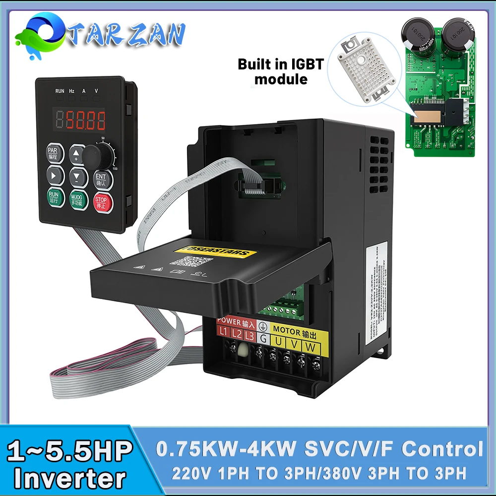 Vfd 1.5Kw 220V Vector Control - 220V/380V 1PH/3PH to 3PH VFD 750W