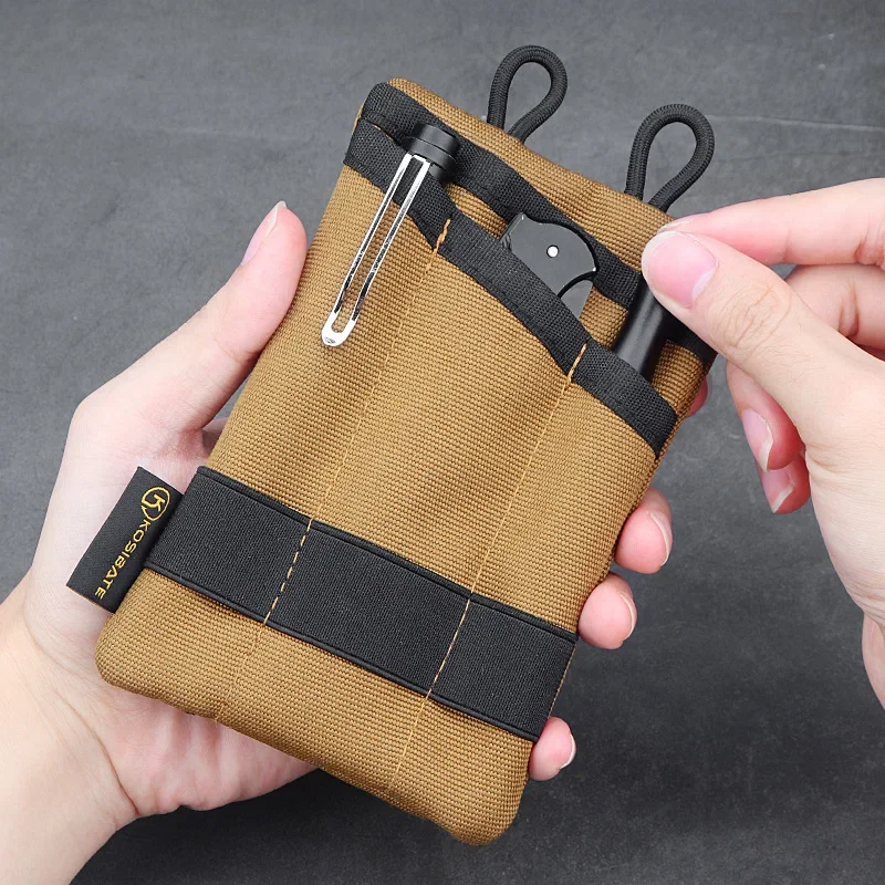 1PC Pocket Outdoor EDC Storage Bag Tool Bag Multifunctional Foldable Credit Card Clip Wallet Tactical Knife Pen Hanging Tool
