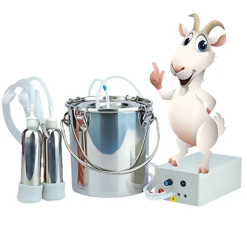 

5L 10L Dairy Cow Milking Machine Vacuum Goat Milker Electric Pulse Adjust Speed Automatic Stop Stainless for Farm