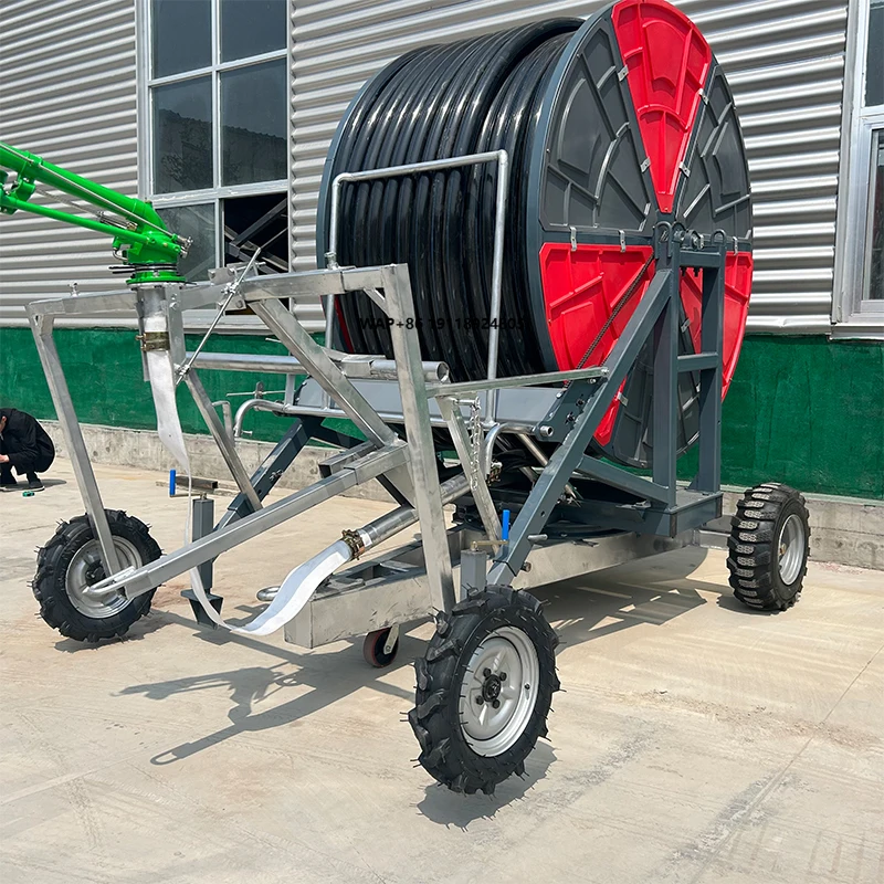 Hose Reel Sprinkler Irrigation Machine With Travelling Big Rain System