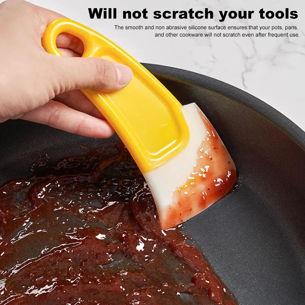 Silicone Bowl Scraper Easy To Clean Dish Cleaning Scraping Spatula Messy Pan Bowl Squeegee Kitchen Tools for Baking and Cleaning