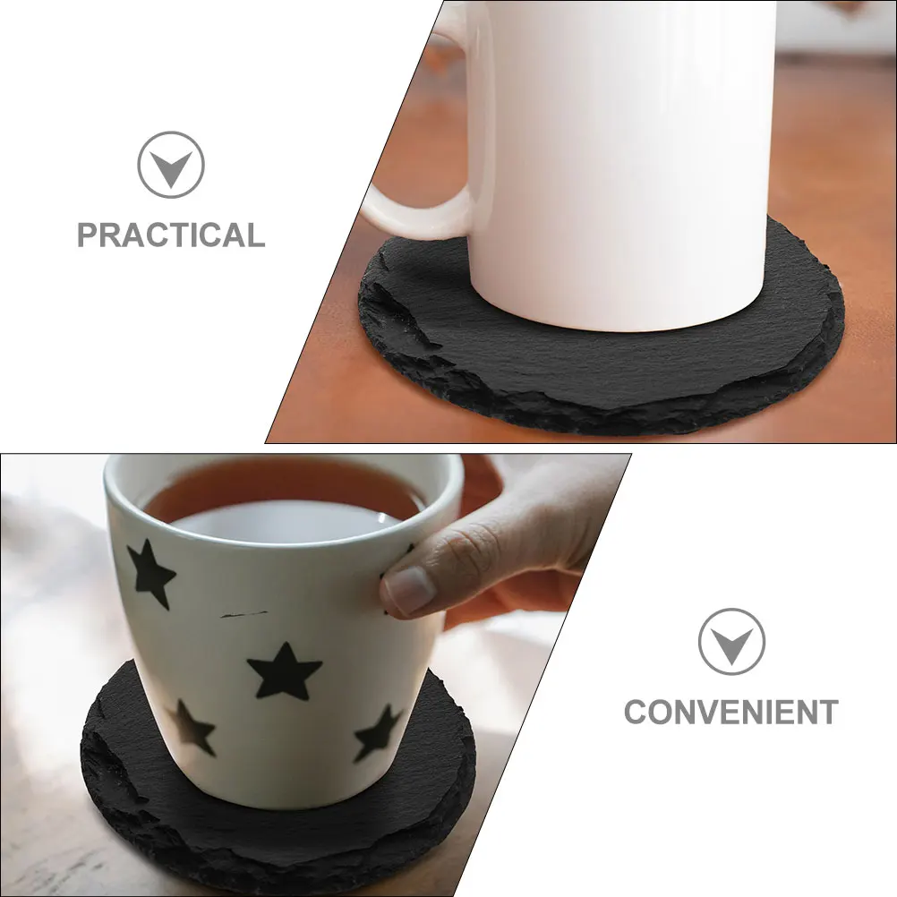 

6 Pcs Non slip Coaster Practical Cup Mat Stone Decorative Heat Resistant Pad Protective Table Surface Bulk