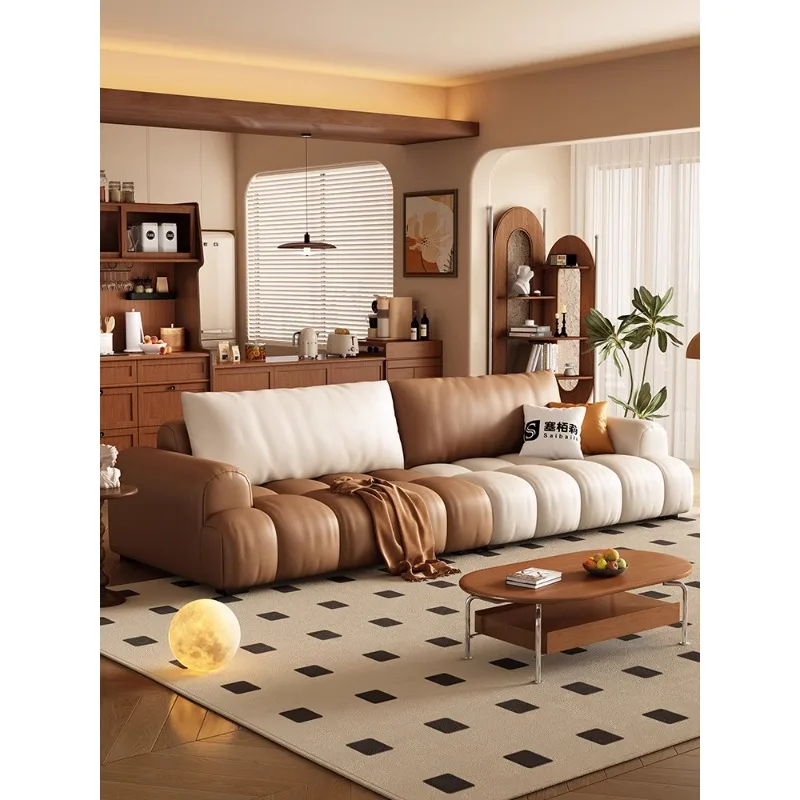 

Fabric sofa modern simple living room cat scratching skin small apartment cream wind